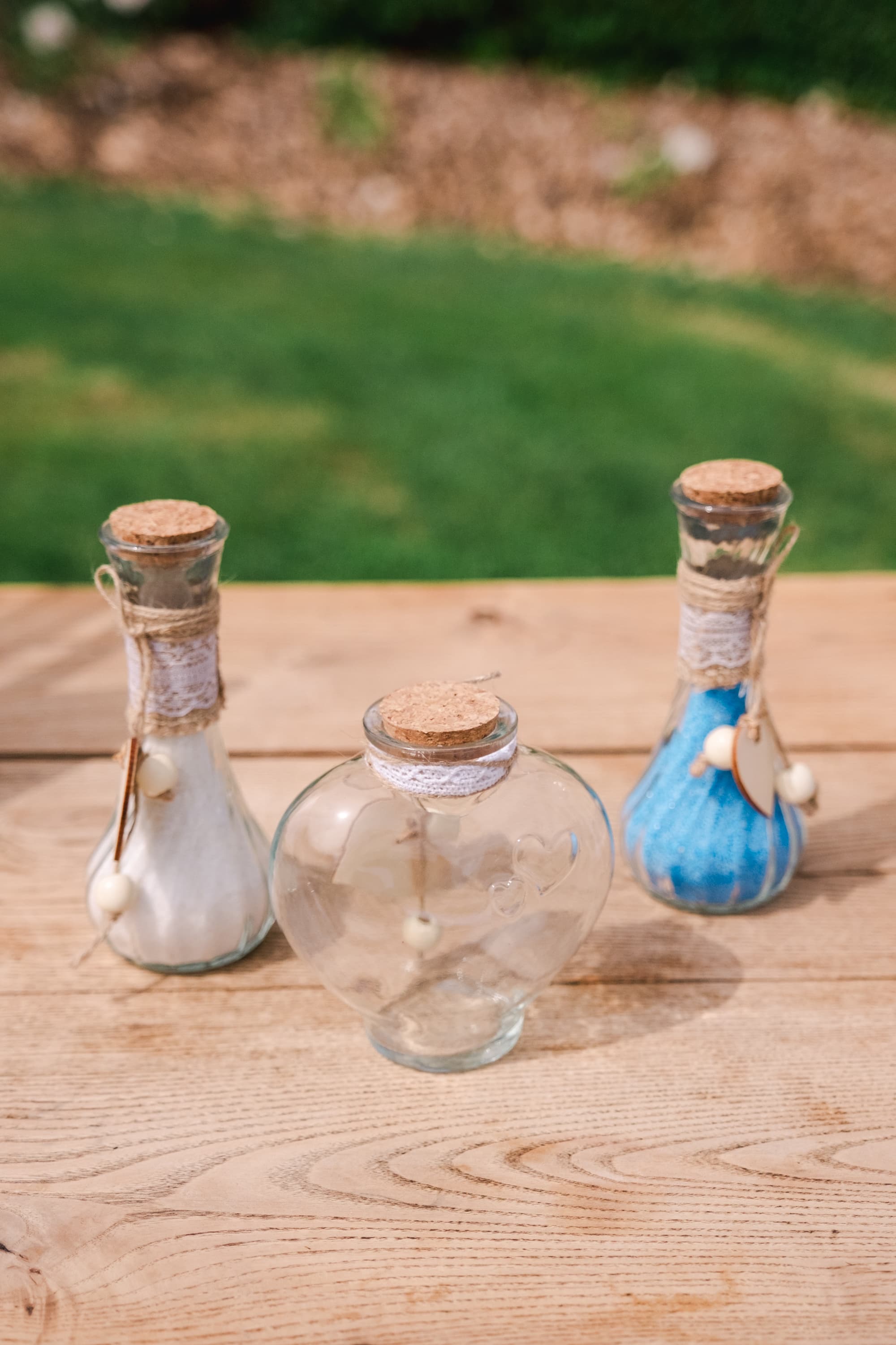 Mariés Chloé et Bradley rituel du sable au Chateau Fengari