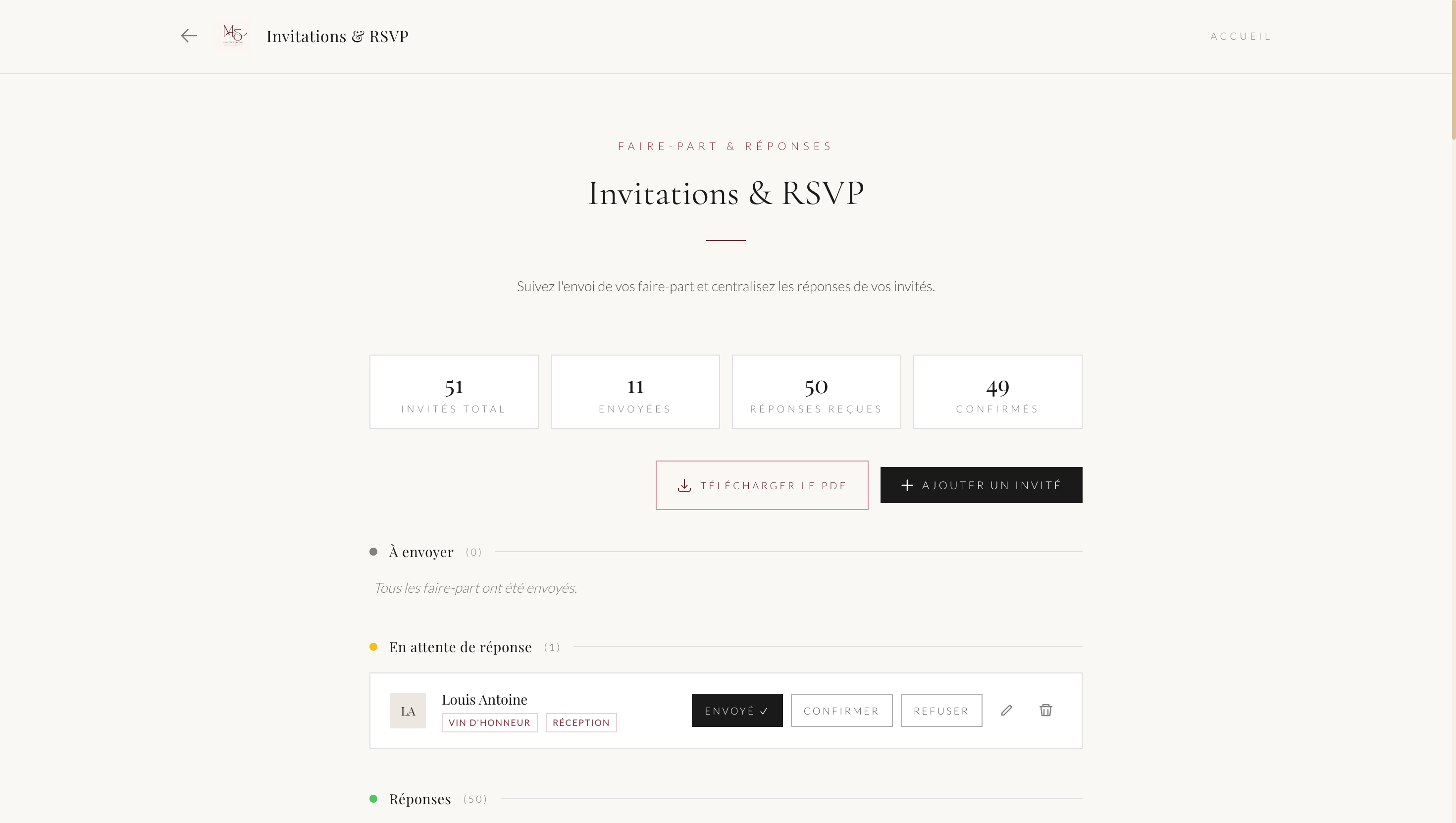 Screenshot of the section Your guest information